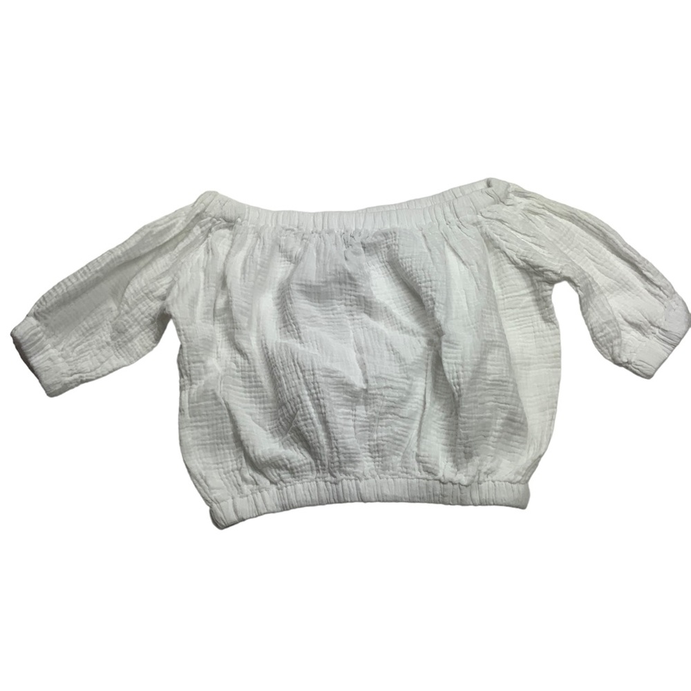 Cupcakes and Cashmere White Off The Shoulder Crop Top Sz XS